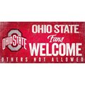 Fan Creations Ohio State Buckeyes Wood Sign Fans Welcome 12x6 7846014561